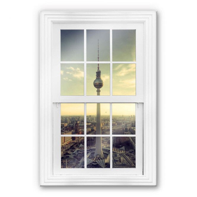 Glasbild 3D Fenster - Berliner Fernsehturm