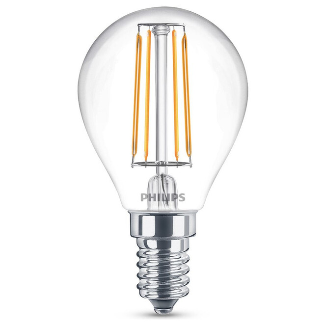 Philips LED Lampe ersetzt 40W, E14 Tropfen P45. klar, warmweiss, 470 Lumen, nicht dimmbar, 1er Pack Energieklasse A&&