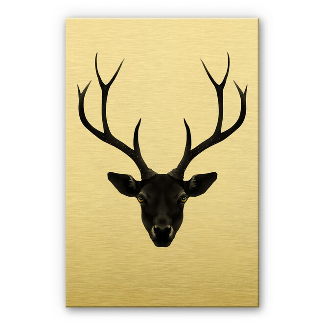 Alu-Dibond Goldeffekt Ireland - The Black Deer - Schwarzer Hirsch