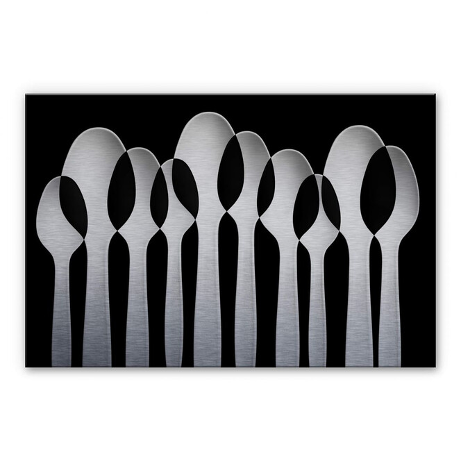 Alu-Dibond Bild mit Silbereffekt Hammer - Spoon Forest