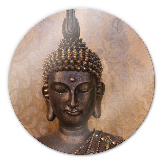 Glasbild Buddha der Weise - rund