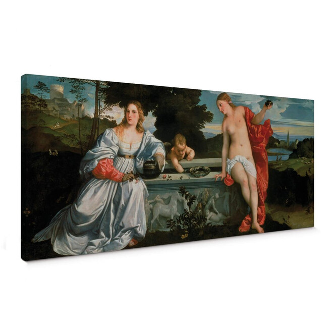 Leinwandbild Tizian - Himmliche und irdische Liebe
