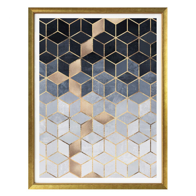 Poster Fredriksson - Blaue Geometrie
