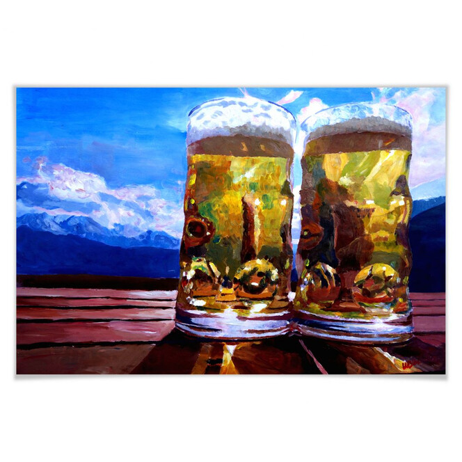 Poster Bleichner - Zwei Bier in den Bergen