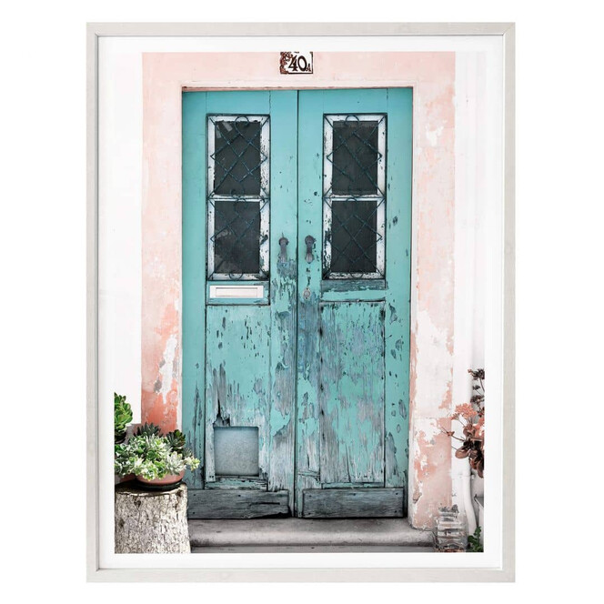 Poster Hugonnard - Blaue Tür in Lissabon