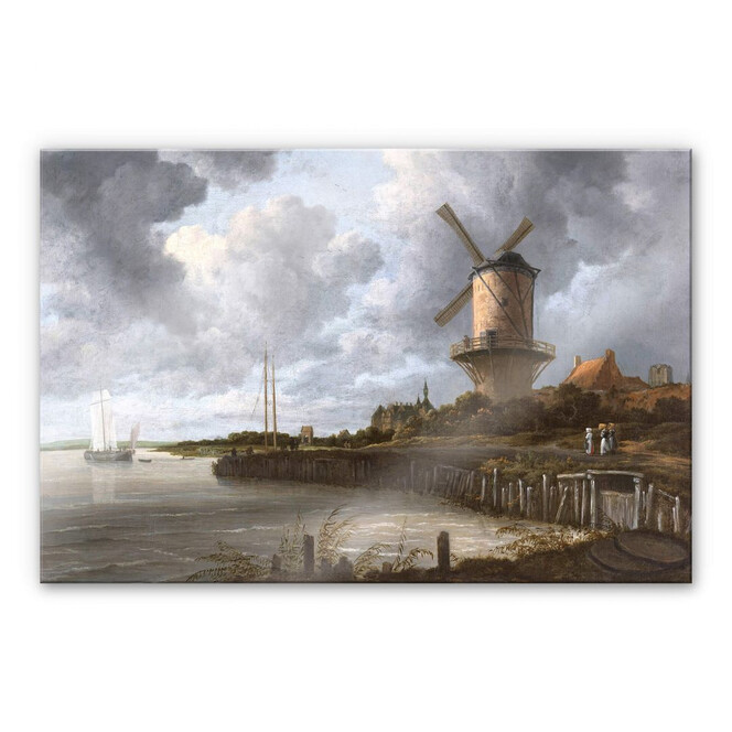 Acrylglasbild van Ruisdael - Die Windmühle von Wijk bei Duurstede