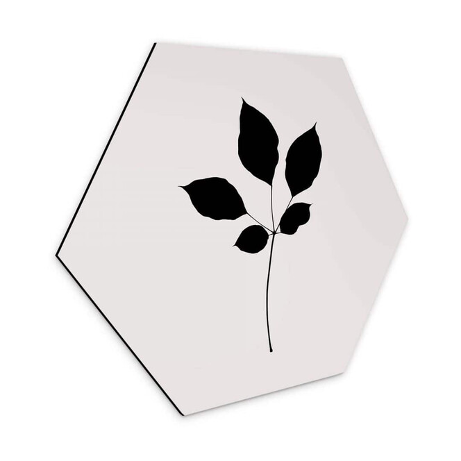 Hexagon - Alu-Dibond Kubistika - Schwarzes Kastanienblatt