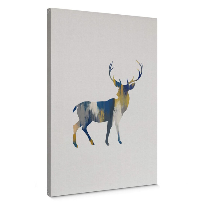 Leinwandbild Orara Studio - Deer Blue and Yellow
