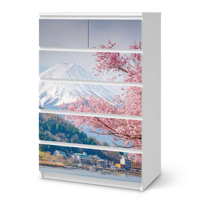 Möbel Klebefolie IKEA Malm Kommode 6 Schubladen (hoch) - Mount Fuji- Bild 1