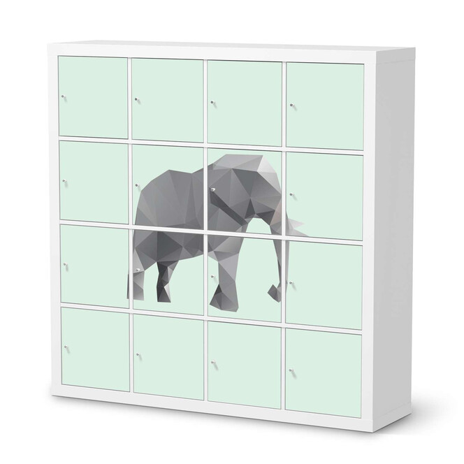 Möbelfolie IKEA Kallax Regal 16 Türen - Origami Elephant- Bild 1