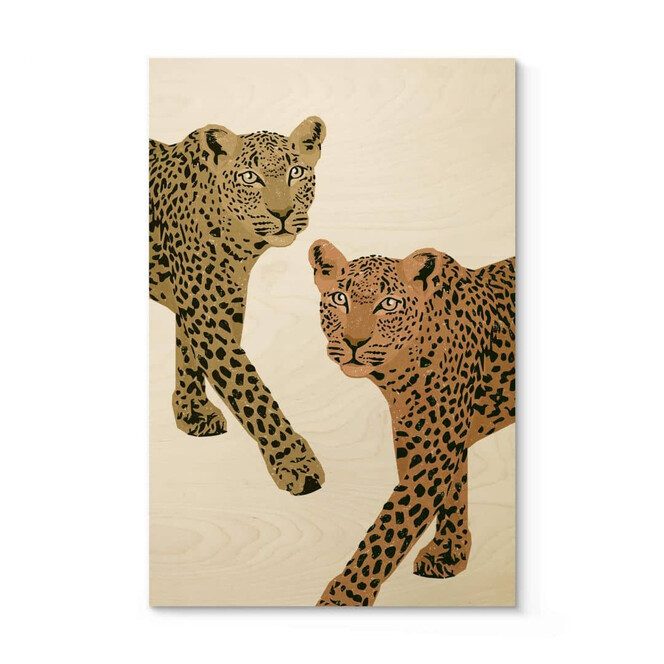 Holzbild Goed Blauw - Die Leoparden
