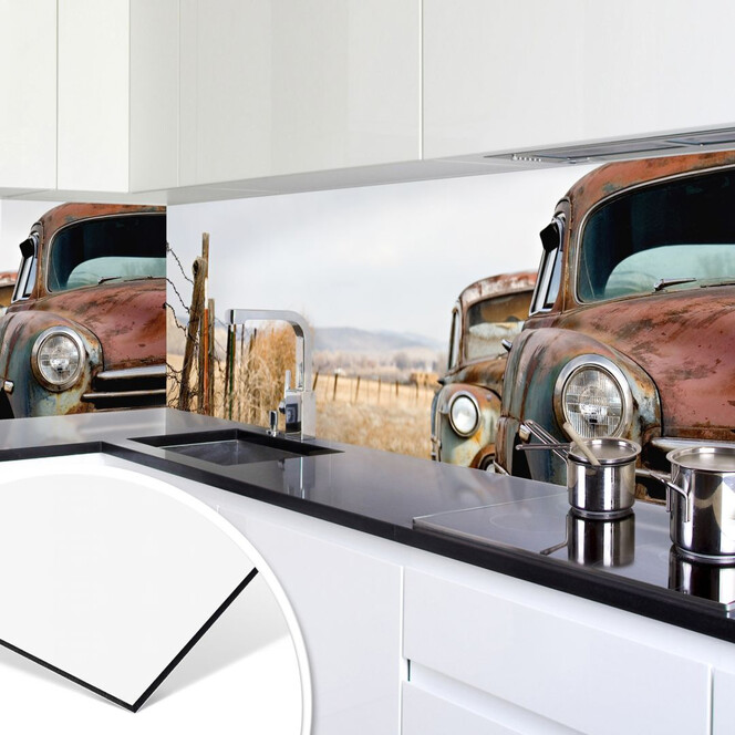 Küchenrückwand - Alu-Dibond - Old Rusted Cars