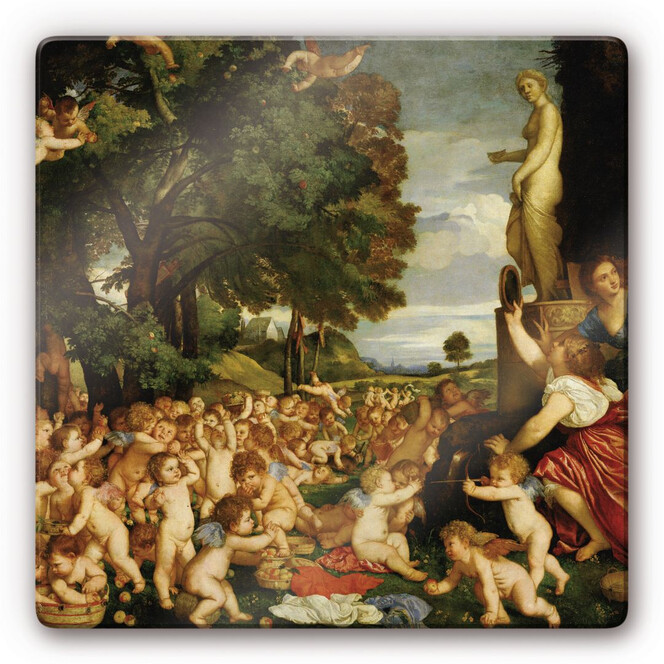 Glasbild Tizian - Das Venusfest