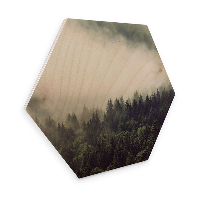 Hexagon - Holz Nebel im Wald 02