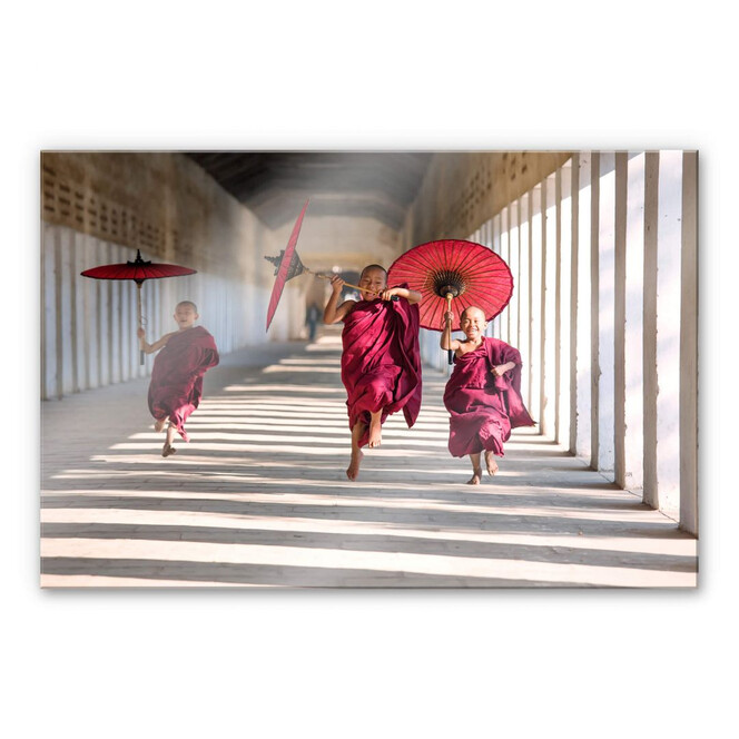 Acrylglasbild Colombo - Drei junge Mönche