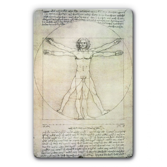 Glasbild da Vinci - Proportionszeichnung