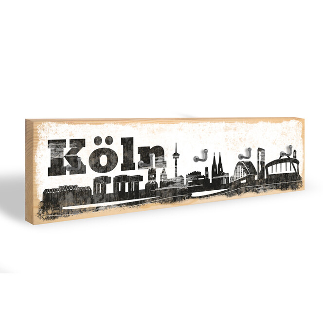 Schlüsselbrett Köln Skyline + 5 Haken