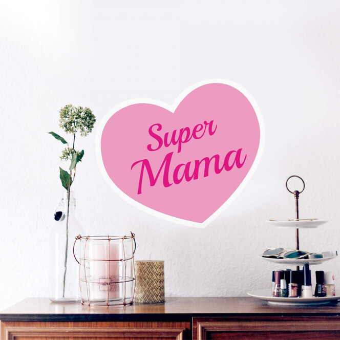 Wandsticker Super Mama rosa