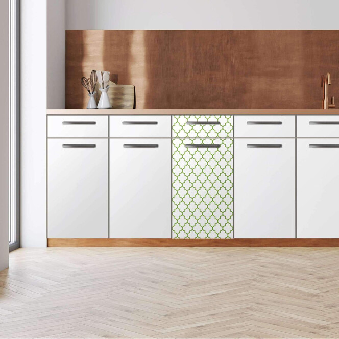Küchenfolie - Unterschrank 40cm Breite - Retro Pattern - Grün