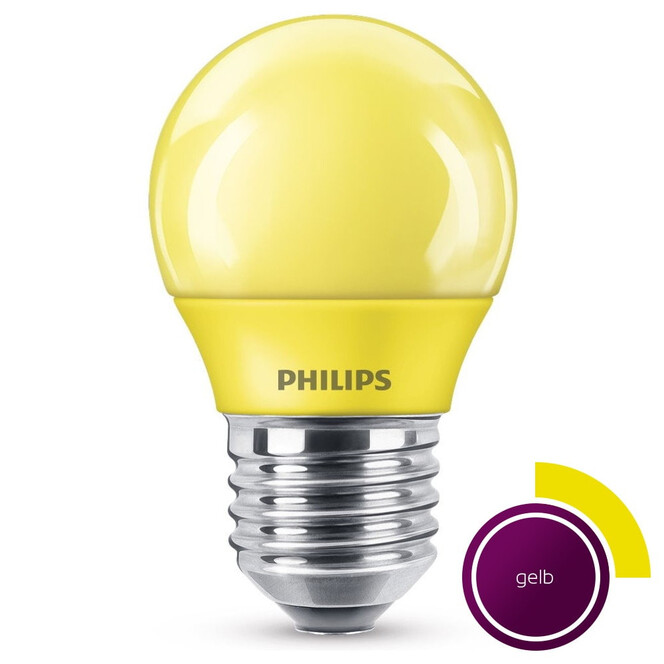 Philips LED Lampe, E27 Tropfenform P45. gelb, nicht dimmbar, 1er Pack Energieklasse A