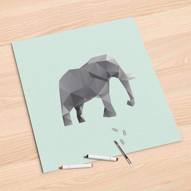 Folienbogen (60x60cm) - Origami Elephant- Bild 1