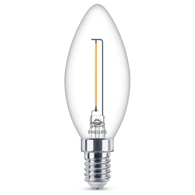 Philips LED Lampe ersetzt 15W, E14 Kerze B35. klar, warmweiss, 136 Lumen, nicht dimmbar, 1er Pack Energieklasse A&&