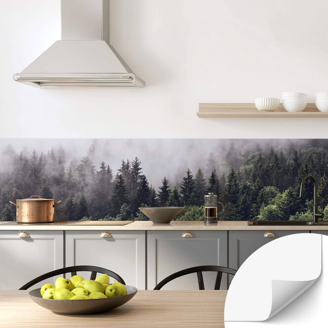 Selbstklebende Küchenrückwand Nebliger Wald - Bild 1