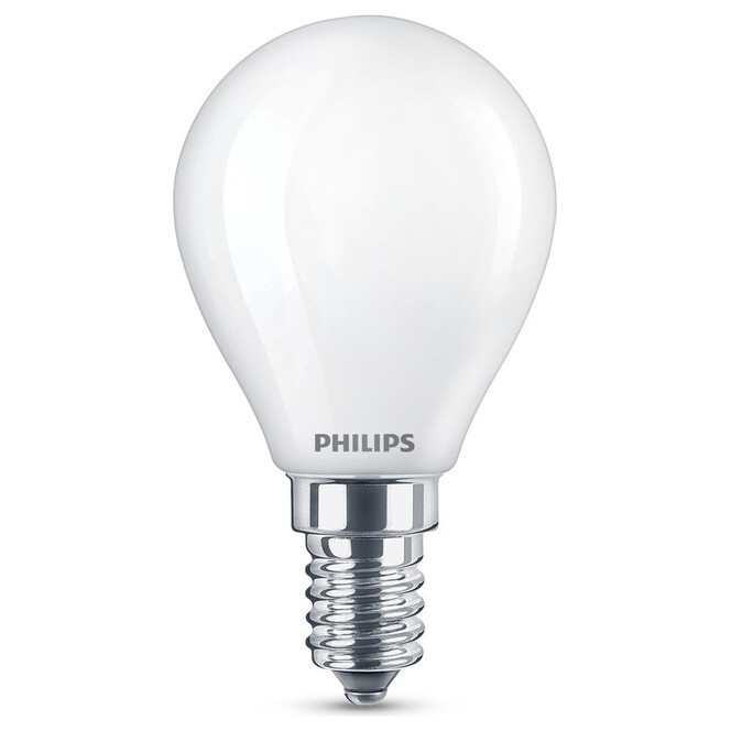 Philips LED Lampe ersetzt 40W, E14 Tropfen P45. weiss, warmweiss, 470 Lumen, nicht dimmbar, 1er Pack Energieklasse A&&