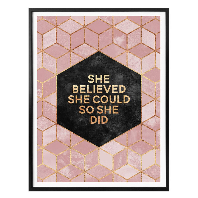 Poster Fredriksson - She Believed - rosa