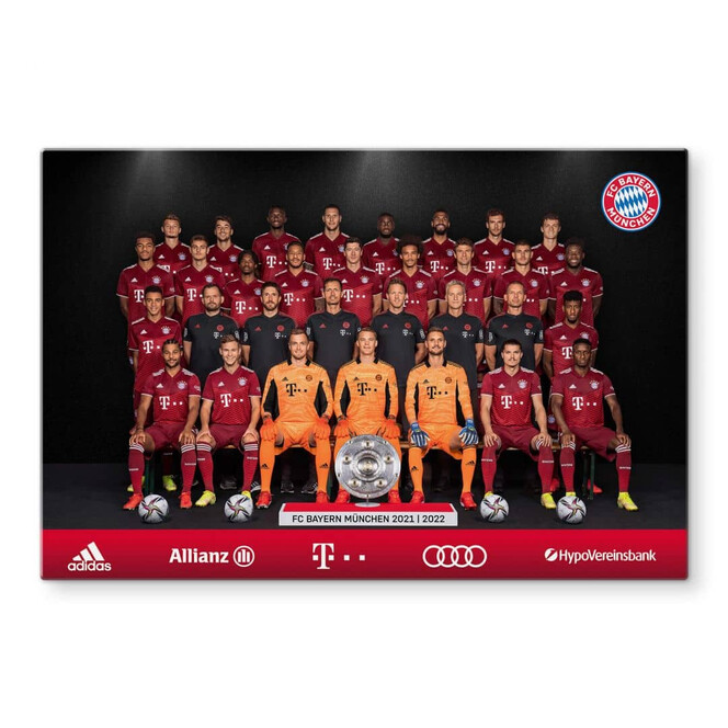 Glasbild FC Bayern Mannschaftsfoto - 60x40cm - Bild 1