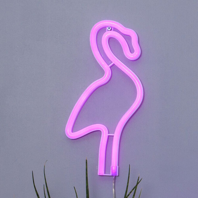 LED Wandleuchte Neonlight, rosa Flamingo - Bild 1