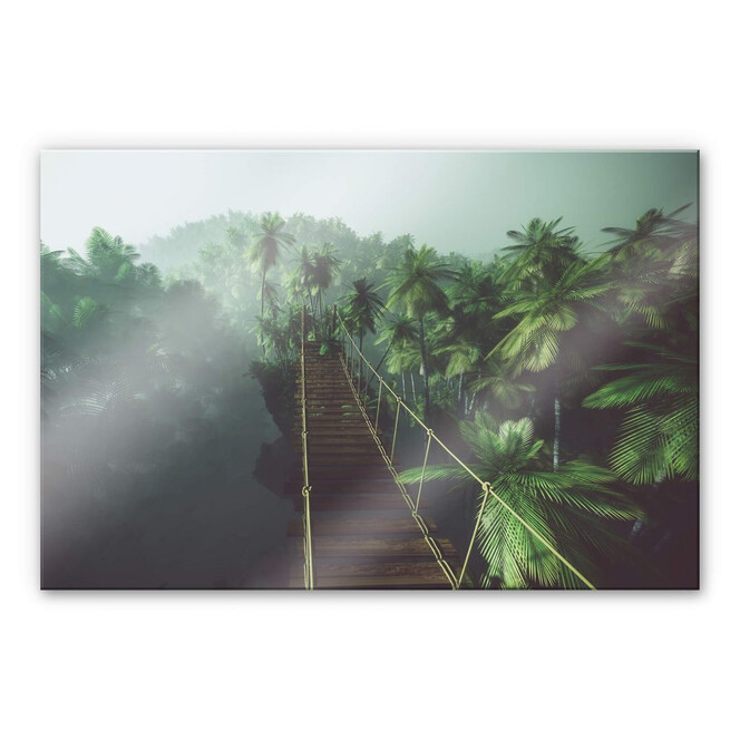 Acrylglasbild - Hängebrücke im Dschungel