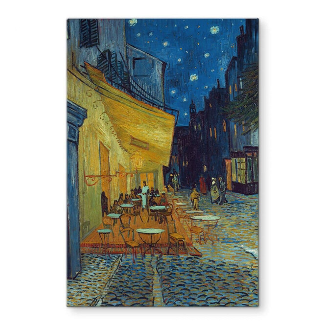 Glasbild van Gogh - Café-Terrasse am Abend