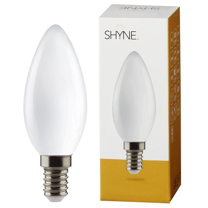 SHYNE | LED Leuchtmittel E14. milchig, Kerze - B35. 5W, 450 Lumen, 2700K