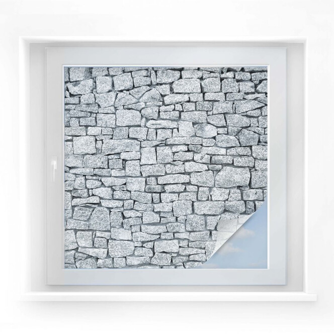 Sichtschutzfolie Granitmauer - quadratisch