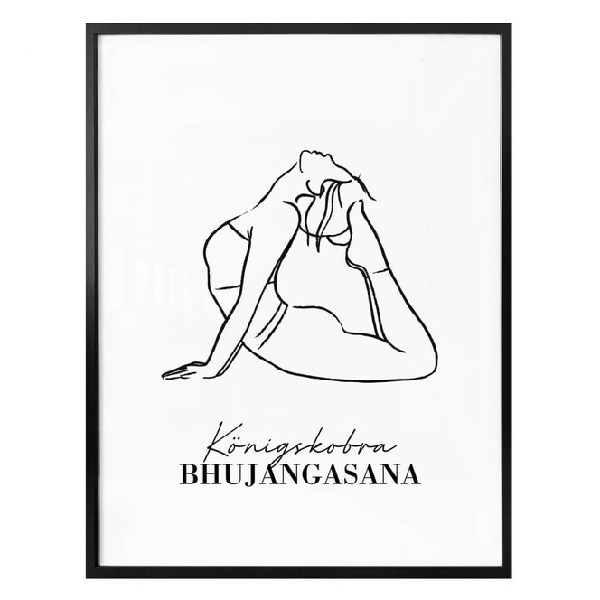 Poster Yoga - Königskobra Line Art