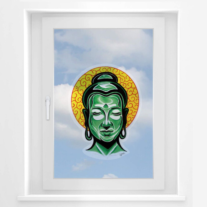 Fensterbild Miami Ink Buddha Kopf