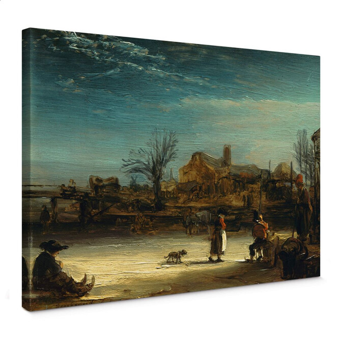 Leinwandbild Rembrandt - Winterlandschaft