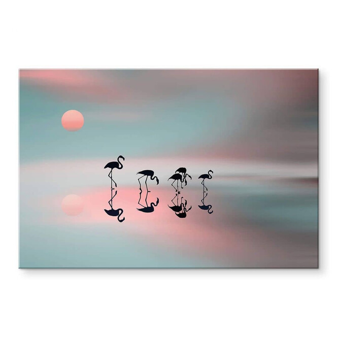 Acrylglasbild Natalia - Flamingo Familie