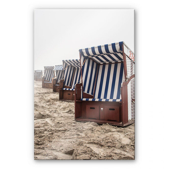 Acrylglasbild Strandkorb auf Norderney