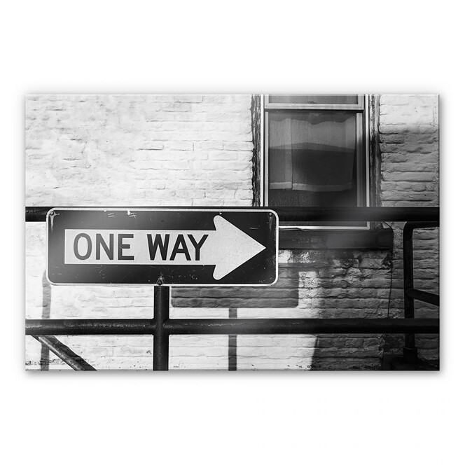 Acrylglasbild Street Sign One way