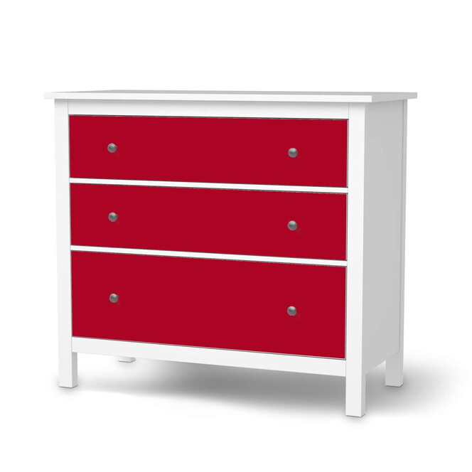 Möbelfolie IKEA Hemnes Kommode 3 Schubladen - Rot Dark- Bild 1