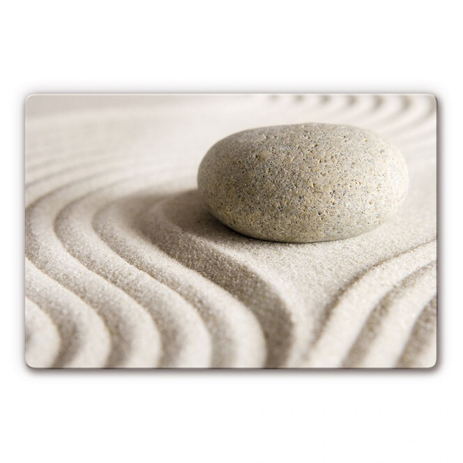 Glasbild Stone in Sand 1