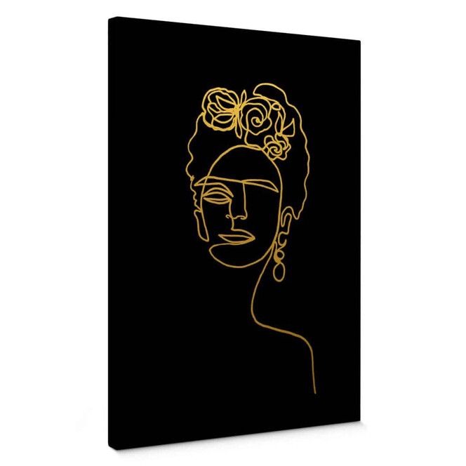 Leinwandbild mit Goldeffekt Hariri - Frida Kahlo negativ