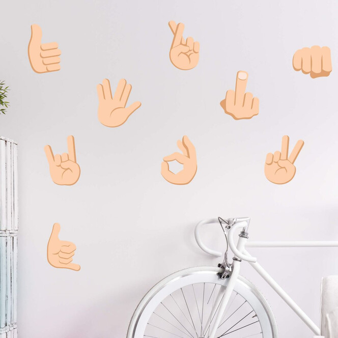 Wandtattoo Emoji Hand Signs