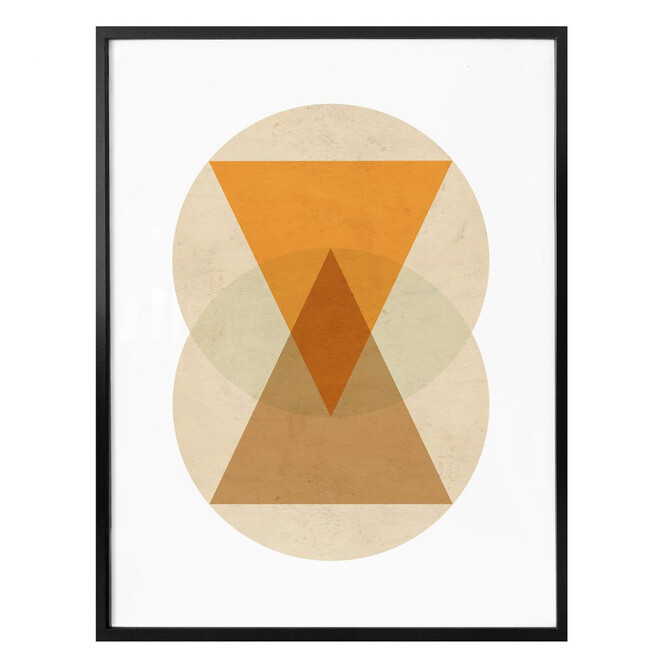 Poster Nouveauprints - Circles and triangles orange and brown