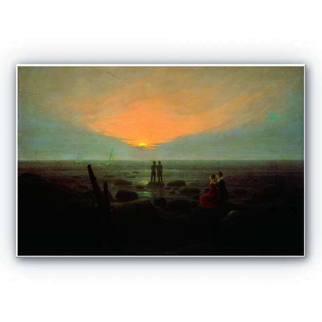 Wandbild Friedrich - Mondaufgang über dem Meer