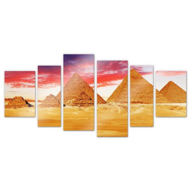 Acrylglasbild Die Pyramiden von Gizeh (6-teilig)