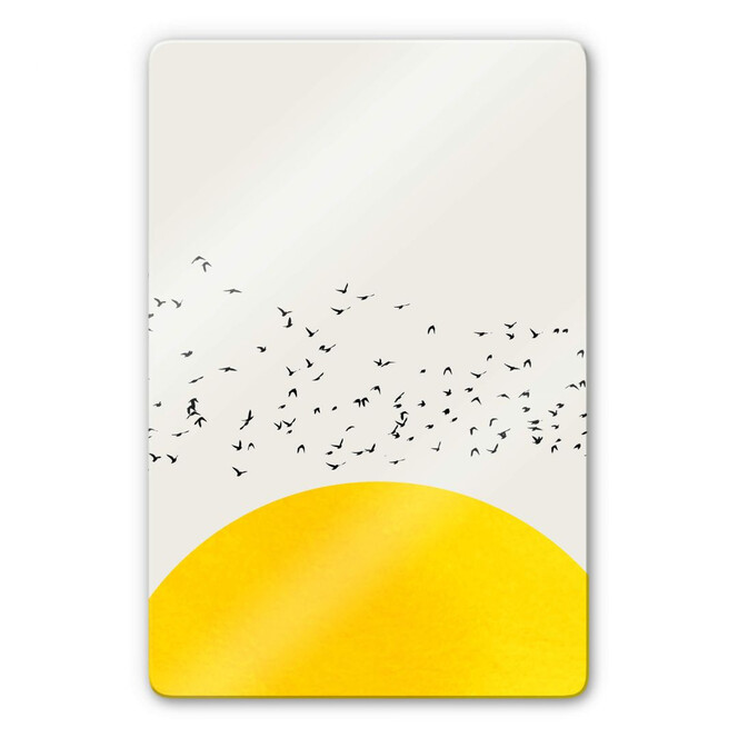 Glasbild Kubistika - Tausende Vögel