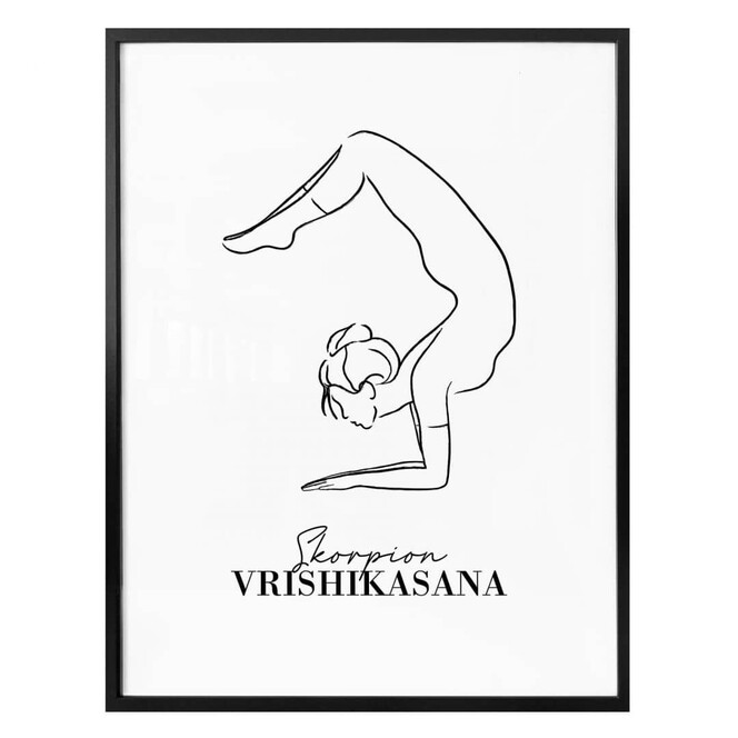 Poster Yoga Skorpion - Line Art